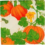 Caspari Paper Beverage Napkins, Pumpkin Chintz White - Packs (18260C) New. Price: $18.00.