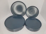 Set Of Members Marks Rimmed 10.5" Dinner & 8" Salad/dessert Plates Navy Blue Used. Price: $49.99.