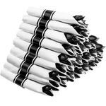 Plastic Silverware 60 Pack Heavy Duty Rolled Forks Spoons Napkins Black Supernal New. Price: $59.99.