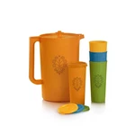 Tupperware Heritage Retro Collection, Pitcher And 4 Tumbler 16 Ounces, New. Price: $39.77.