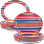 50 Pcs Mexican Fiesta Oval Paper Plates Large 11 Disposable Mayo Party New. Price: $32.93.