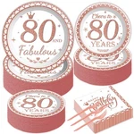 Gisgfim 50 Guests 80TH Birthday Plates And Napkins Decorations For Women... New. Price: $32.58.