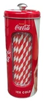 Coke Holder Tin With 20 Paper Straws Perfect For 8" Less New. Price: $17.22.