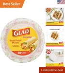 Elegant 8.5 Inch Round Pink Floral Plates, 50 Count Soak-proof For Parties New. Price: $11.99.