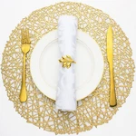 Evevda Gold Round Placemats For Dining Table Set Of 8 Metallic Pressed Vinyl ... New. Price: $31.28.