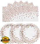 Cenlbj White Rose Gold Paper Plates Napkins 50 Pack 7" 6.5" New. Price: $20.00.