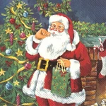 Boston International Ihr 3-PLY Paper Napkins, 20 Lunch Size, Santa Traditional New. Price: $12.99.