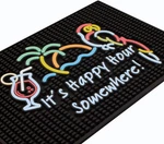 Tiki Happy Hour Sign Rubber Mat For Bartending 18X12 In, It's H.... Price: $24.28.