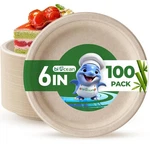 Biocean Inch Compostable Plates Pack Heavy 6IN100PCNATURAL, New. Price: $21.68.