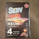 Serv Neon Glow Tumblers 4-PACK Multicolor With Sticks Party Cups Used. Price: $7.00.