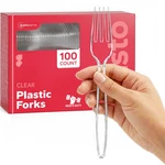 100 Pack Heavy Duty Disposable Clear Plastic Forks - Parties, Events, A... New. Price: $15.20.