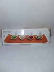 Florence Collection 5 Pc Dessert & Appetizer Glass Tray W/4 Tasting Spoons New. Price: $16.99.