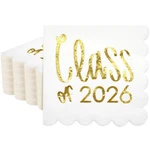 100 Pcs 5X5 Inch Gold Class Of 2026 Graduation Scalloped Cocktail Napkins New. Price: $39.99.