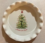 Pioneer Woman Holiday Cheer 10 1/2 Pie Baking Plate Christmas Tree Used. Price: $15.00.