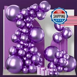 Partywoo 130 Metallic Purple Balloons: 18, 12, 10, 5 Inch Assorted Sizes New. Price: $19.50.