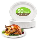 100% Compostable Oval Paper Plates, 12.5INCH 50PACK Disposable Heavy Duty Bag... New. Price: $26.84.