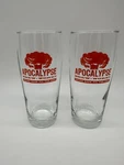 Apocalypse Brew Works Set Of Glasses Drink Beer Til The End Louisville Kentucky Used. Price: $20.00.