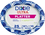 Dixie Ultra Disposable Paper Platters, 10" 12.5", 25 Count Durable, Sturdy New. Price: $11.94.