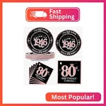 Algpty 60 Pcs Vintage 80TH Birthday Plates And Napkins Set, Decora New. Price: $18.31.
