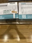 2 Boxes Of Plastic Spoons White Heavy Weight 100 Packs New. Price: $25.00.