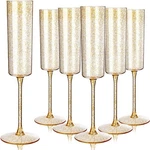 Youbet 24-PACK 6OZ Gold Glitter Disposable Plastic Champagne Flutes Wedding Part New. Price: $72.48.