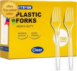 100 Count Clear Plastic Forks Heavy Duty Premium Disposable New. Price: $12.98.