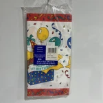 Vintage Amscan Happy 1ST Birthday Table Cover Bright Colorful 54"X102" New. Price: $16.99.