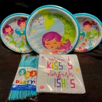 Mermaid Party Supplies Dinner Lunch Plates, Napkins, Cutlery, Girls Birthday New. Price: $24.99.