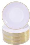 100PIECES White With Gold Rim Plastic Plates - 7.5INCH Disposable Salad/... New. Price: $48.36.