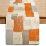 Winotic Orange Grey Watercolor Table Runner Inches 13"X72", New. Price: $14.76.