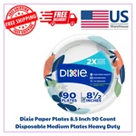 Dixie Paper Plates 8.5 Inch 90 Count Disposable Medium Heavy Duty New. Price: $8.50.