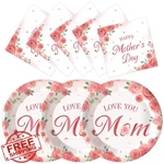 Hfbobp Mother's Day Plates Napkins 50PCS, 7" Floral Pink Party Set New. Price: $20.00.