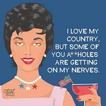 Paperproducts Design Love My Country & Getting On Nerves Beverage Napkin, 5" X New. Price: $10.95.