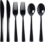 300 Count Plastic Silverware, Heavy Duty Disposable Black, New. Price: $44.02.