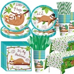 Sloth Birthday Party Supplies - Decorations Tableware, Plate, Cup... New. Price: $26.48.
