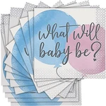 Unique Gender Reveal Party Beverage Napkins - Pack Of 16 Vibrant Pink Blue New. Price: $16.99.