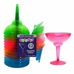 Party Essentials 12 Oz. Pc Plastic Margarita Glasses -assorted Neons Ct. New. Price: $21.85.