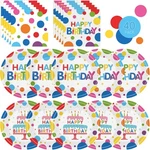 Litmitfu Happy Birthday Paper Plates Napkins Set Polka Dots New. Price: $14.43.