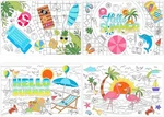 Whaline 24PCS Hello Summer Coloring Placemats Pool 11X16.5INCH, Black White New. Price: $18.57.