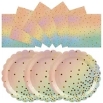 Hfbobp 50PCS Colored Paper Plates And Napkins - Set, Colorful Dot New. Price: $11.88.