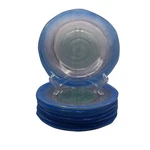 Handmade Blue Iridescent Swirl Glass Plates 8 Inch Set Of Unique Dinnerware Used. Price: $27.99.