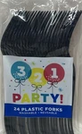 Black Plastic Reusable Forks 24 Count New. Price: $13.99.