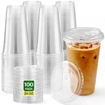 Glotoch Express Clear Plastic Cups With Lids, 100 Sets - 24OZ Disposable Cryst. Price: $36.09.