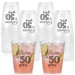 Pack 50TH Birthday Frost Cups 12 Oz Cheers To Years Decoration... New. Price: $35.11.