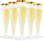 Focusline 100 Pack Plastic Champagne Flutes, 4.5 Oz Gold Rim New. Price: $49.74.
