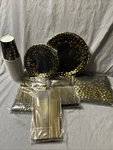 175 Pcs Black And Gold Paper Plates Party Supplies For 25 Guests Disposable New. Price: $19.90.