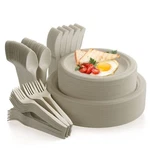 250PCS Disposable Paper Plates Set With Cutlery Compostable Biodegradable Ecofri New. Price: $43.71.