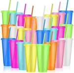 Leifeosh 24 Pack Plastic Tumblers With Lids And Straw, Reusable Cups Lid... New. Price: $41.91.