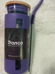 Tronco Reusable Glass Tumbler Purple New Opened 20OZ With Straw. Price: $8.50.