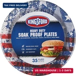 Kingsford Heavy Duty Paper Plates, Patriotic American Flag Disposable Dinner New. Price: $28.85.